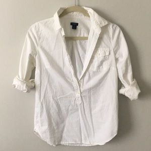 J Crew half button up shirt xxs